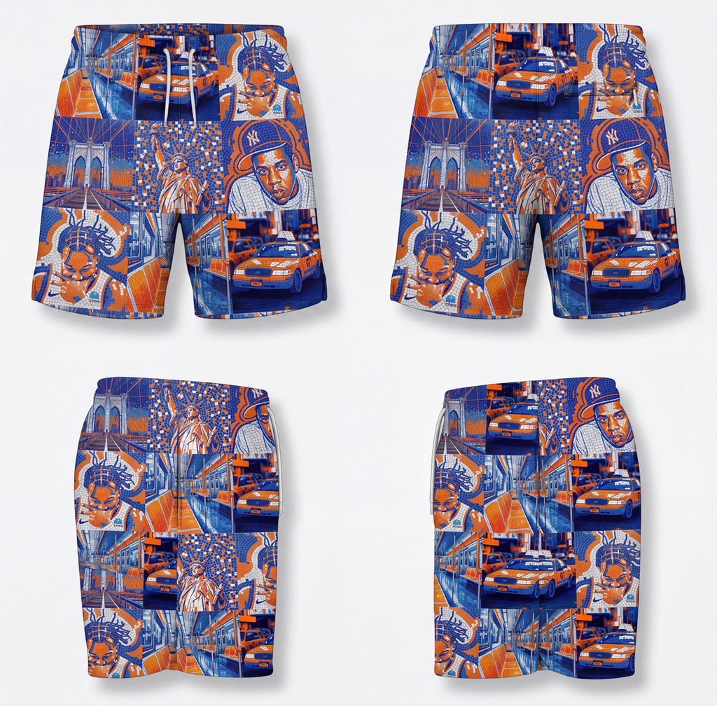 City of Dreams Mosaic Shorts. New York Knicks Inspired shorts