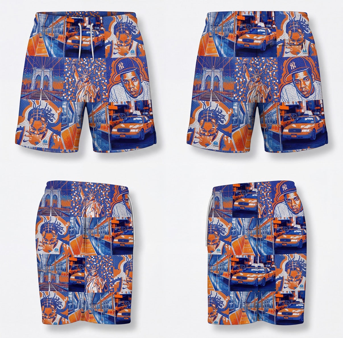 City of Dreams Mosaic Shorts. New York Knicks Inspired shorts